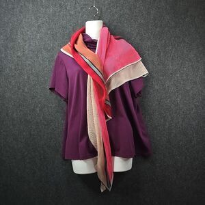 Ann Taylor Factory pleated scarf Pink Blush Multicolor Polyester NWT